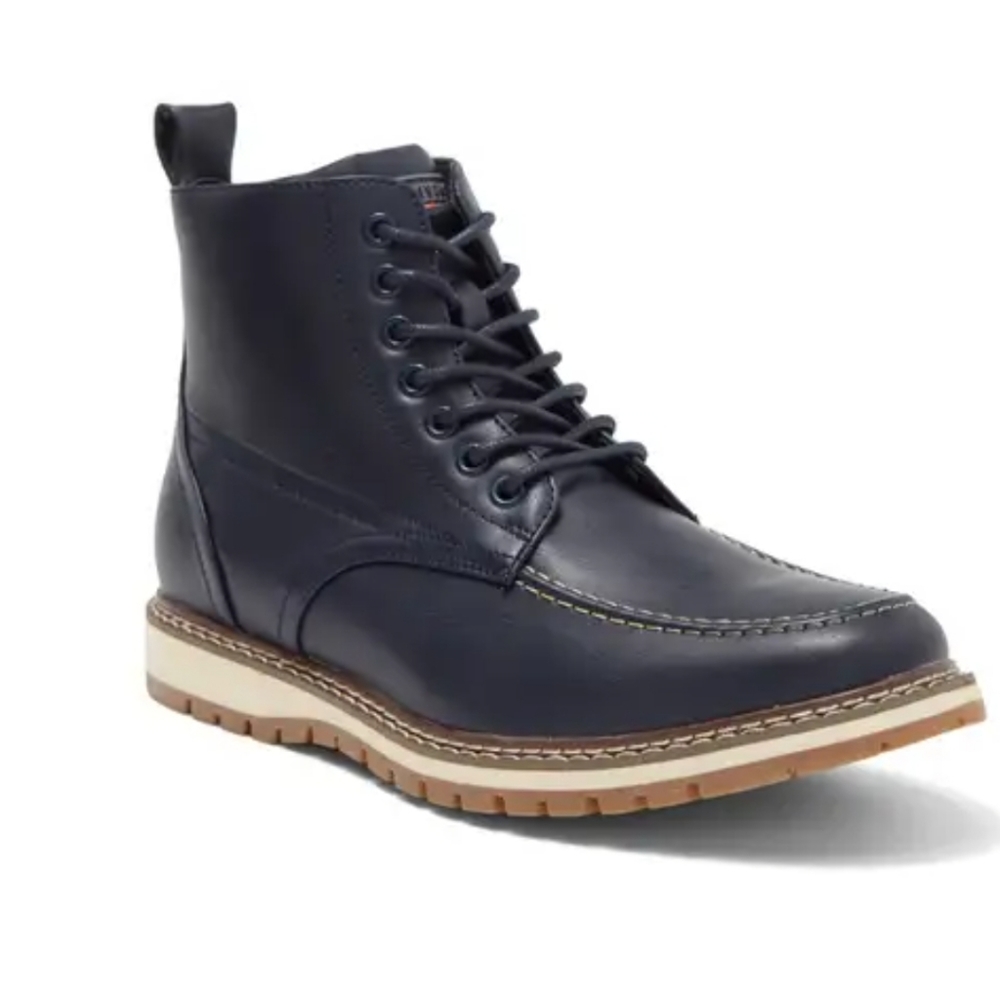 Smiths Workwear Navy Rugged Moc Toe Boots sz 10M